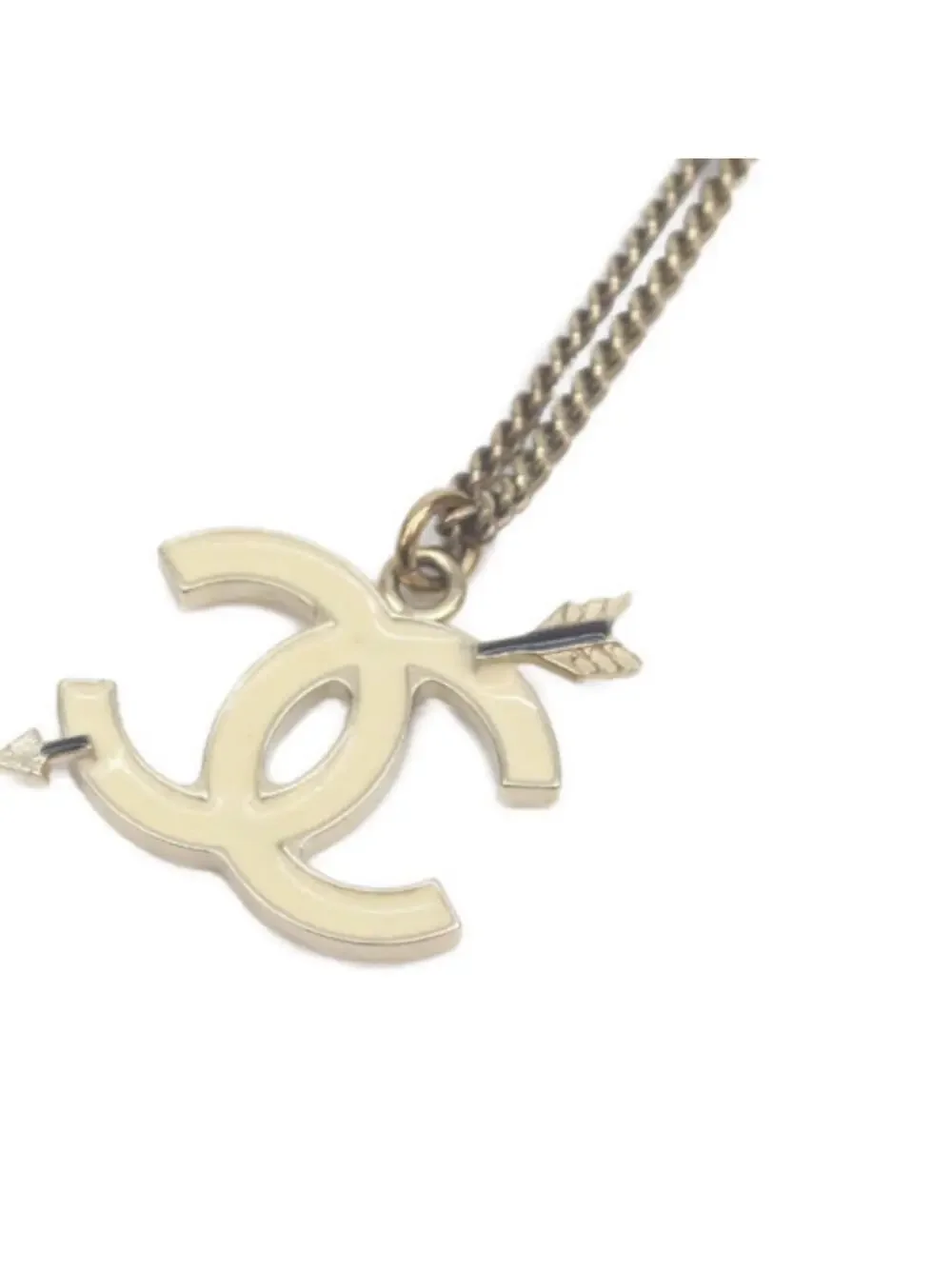 Chanel Cc Logo Pendant Necklace Gold- #288072C89B